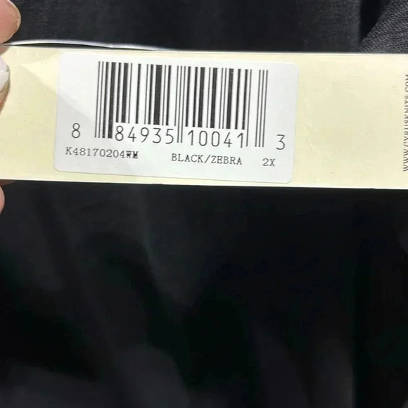 Cyrus long sleeve round neck stretch black/zebra print top – 2X - Picture 11 of 12